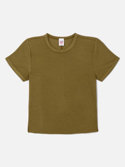 RE/DONE Hanes 90s Ribbed Cap Sleeve Tee - Fatigue