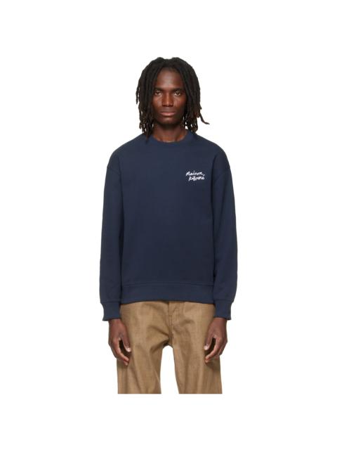 Maison Kitsuné Navy Handwriting Comfort Sweatshirt
