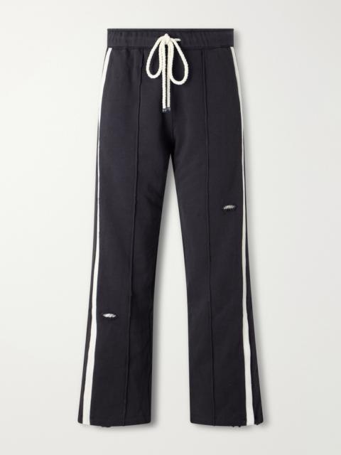 NAHMIAS Repaired Wide-Leg Cotton-Jersey Drawstring Sweatpants