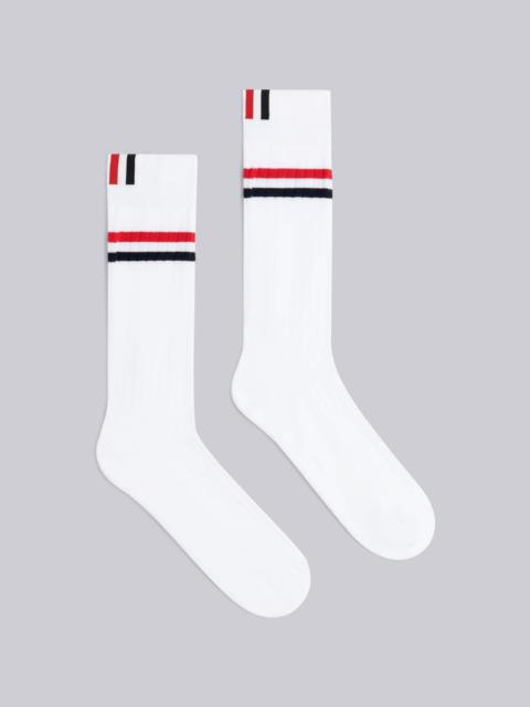 Thom Browne ATHLETIC RIB COTTON STRIPE MID CALF SOCKS