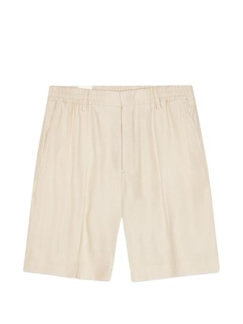 NN07 elasticated pleated-front shorts
