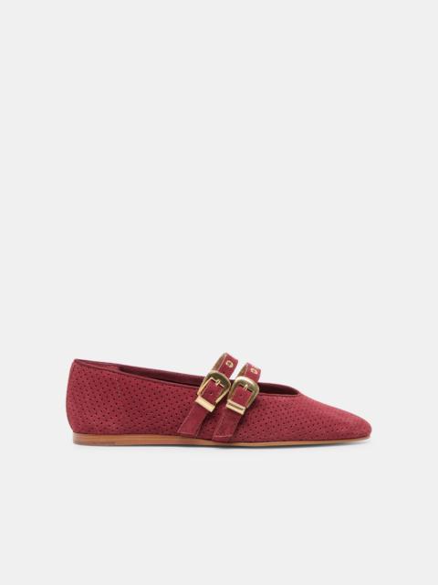 dolce vita BAYLEE GROMMET BALLET FLATS OXBLOOD PERFORATED SUEDE