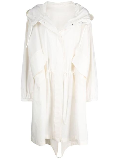 Jil Sander logo print hooded coat