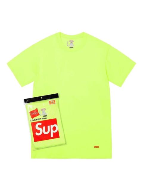 Supreme Supreme Hanes Tagless T-shirts (2 Pack) Box Logo Tee 'Light Green' SUP-SS23-021