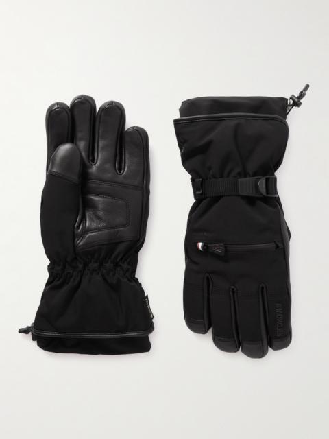 Moncler Grenoble Logo-Appliquéd Leather-Trimmed Ski Gloves