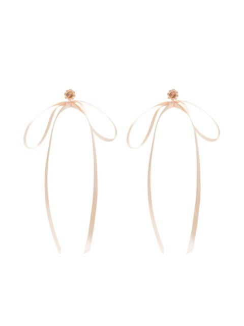 Simone Rocha Bow Ribbon beaded stud earrings