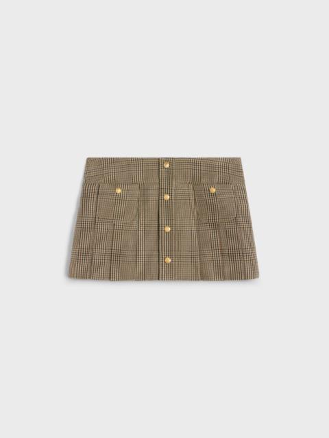 pleated bandeau mini skirt in linen and wool
