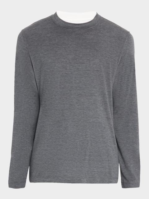 Brunello Cucinelli Men's Silk and Cotton Long-Sleeve T-Shirt