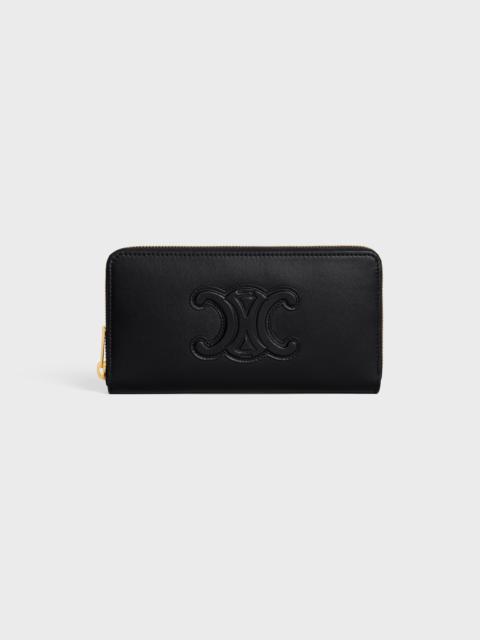 CELINE LARGE ZIPPED WALLET CUIR TRIOMPHE IN SMOOTH CALFSKIN