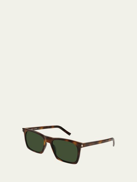 Men's Slim Acetate Rectangle Sunglasses