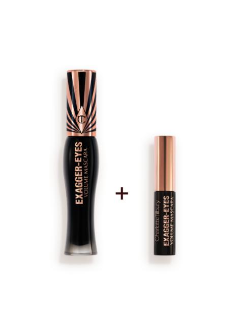 Charlotte Tilbury EXAGGER-EYES VOLUME MASCARA FULL-SIZE + TRAVEL-SIZE DUO FULL SIZE + FREE TRAVEL SIZE