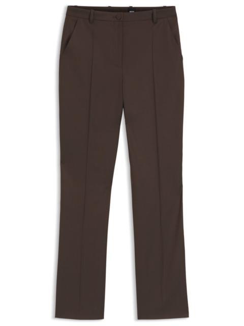 BOSS RELAXED-FIT PANTS IN TWO-TONE VIRGIN WOOL
