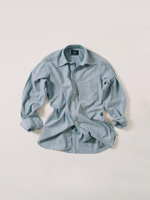 Drake's Light Blue Cotton Chambray Button-Down Shirt