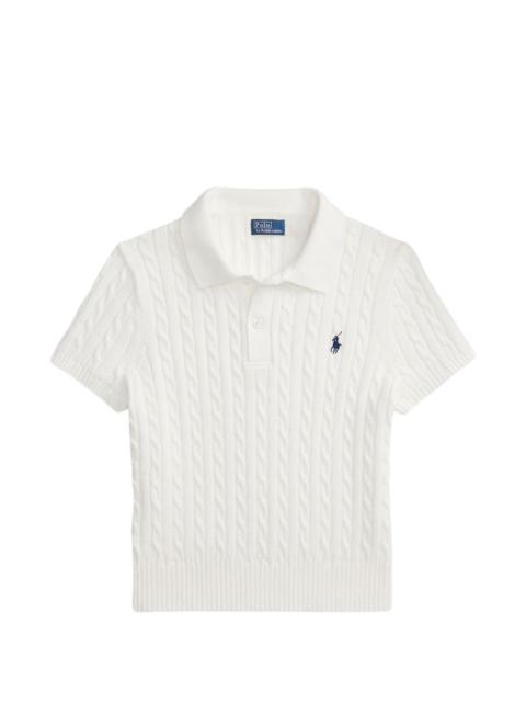 Polo Ralph Lauren cropped cable-knit polo shirt