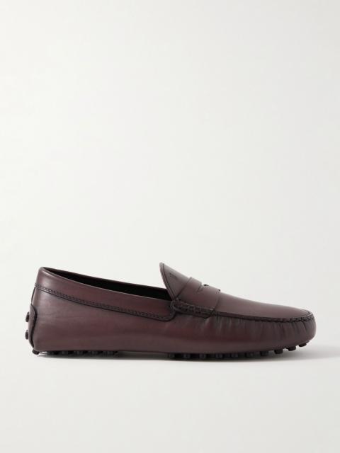 Tod's Gommino Logo-Debossed Leather Driving Shoes Burgundy