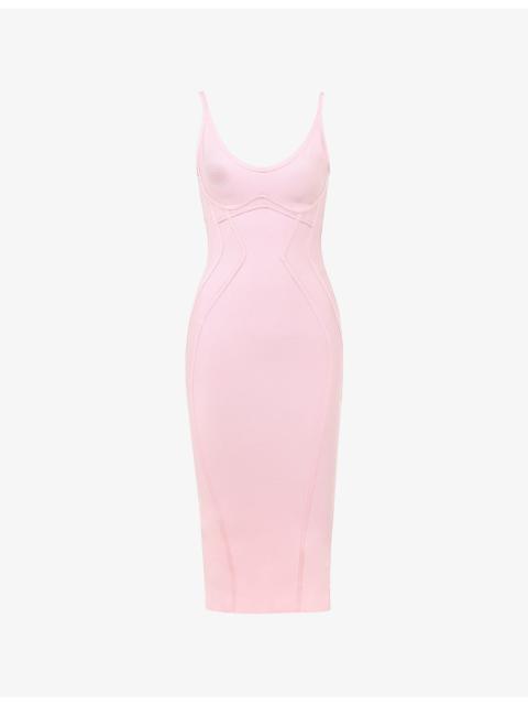House of CB The Sculpt Halter-Neck Bandage Stretch-Woven Midi Dress