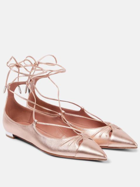 AQUAZZURA Gabi leather ballet flats
