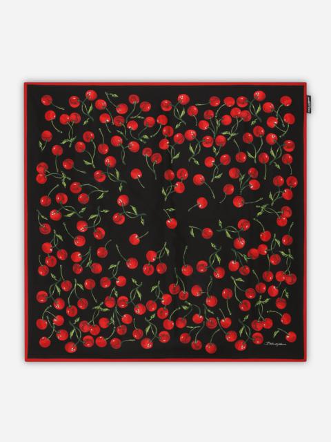 Dolce & Gabbana Cherry-print twill scarf (90x90)