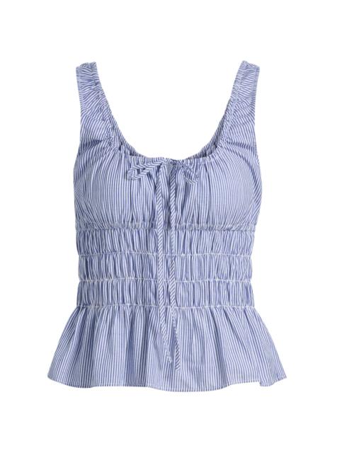 CIAO LUCIA! Women's Gigi Smocked Striped Cotton Sleeveless Top - Stripe