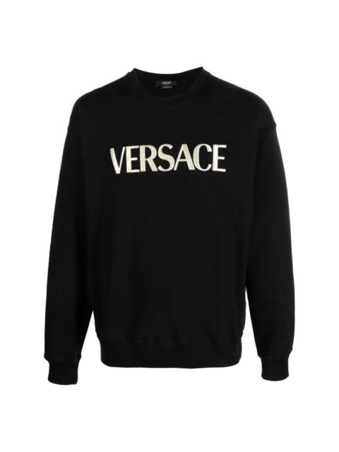logo-embroidery jersey jumper