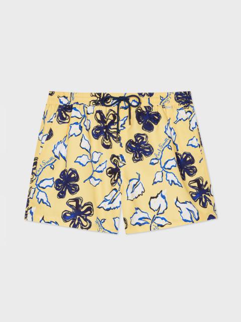Paul Smith Yellow 'Yukka' Print Swim Shorts