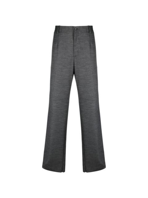 pleat-detail straight-leg trousers