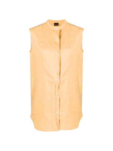 sleeveless linen blouse