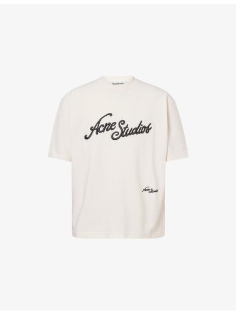Acne Studios Exford Logo-Emboridered Cotton T-Shirt