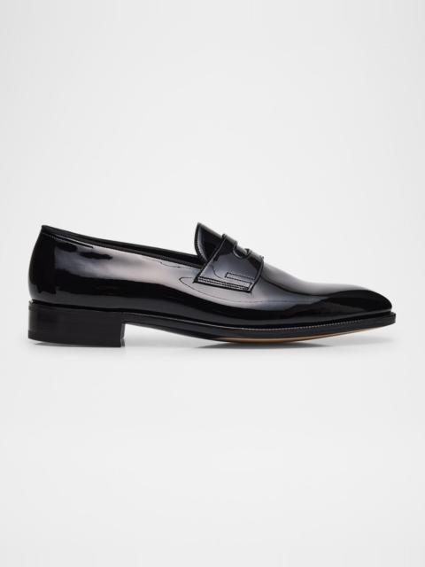 John Lobb Men's Jamie Patent Leather Penny Loafers