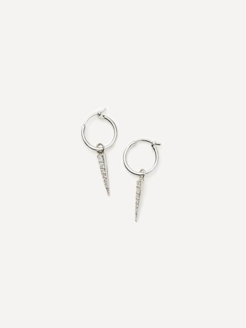 MISSOMA Sterling Silver Small Pave Spike Charm Hoop Earrings