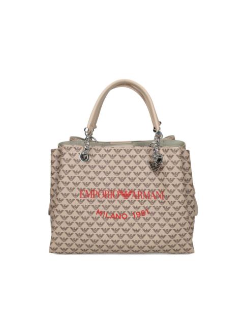 EMPORIO ARMANI monogram-pattern tote bag