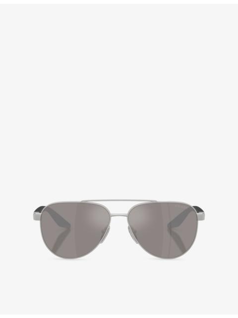 Prada PS A52S Pilot-Frame Metal Sunglasses