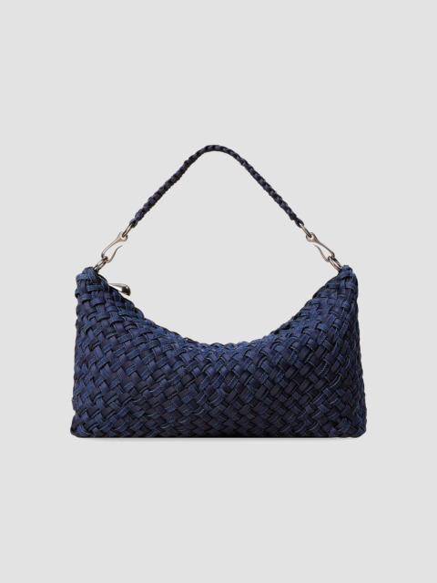 NAGHEDI Women's Porto Small Double Weave Half Moon Shoulder Bag - Indigo