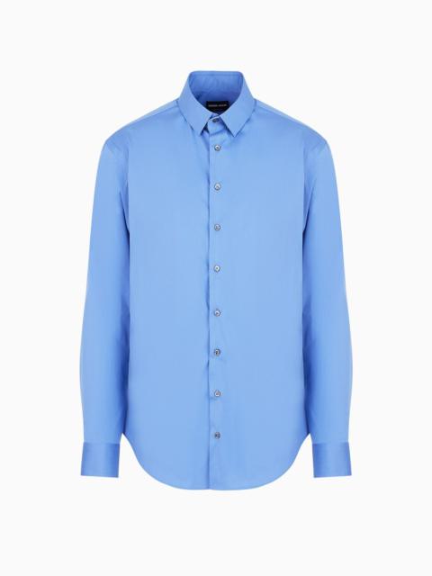 GIORGIO ARMANI Regular-fit, stretch cotton-poplin shirt