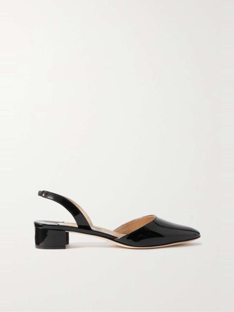 Aspro 30 patent-leather slingback point-toe pumps