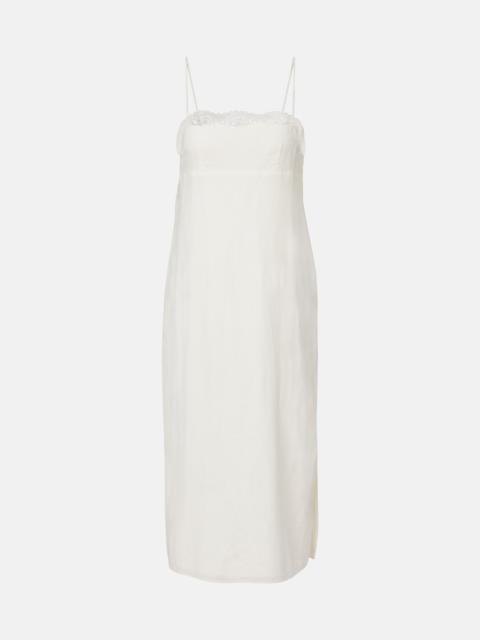 POSSE Darya embroidered linen and cotton midi dress