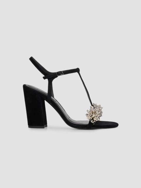SIMKHAI Women's Stacey 95MM Embellished Satin Sandals - Black Silver
