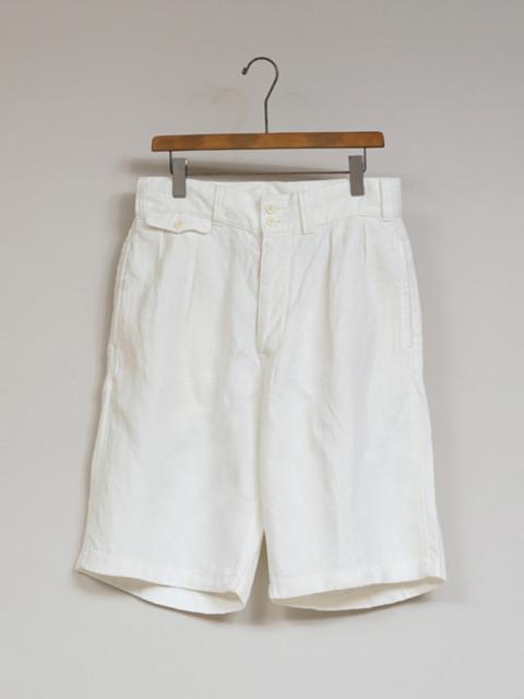 Nigel Cabourn British Army Short Linen Pin Oxford in Off White