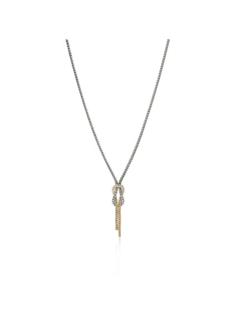 JOHN HARDY Love Knot Y Necklace, Gold, Sterling Silver, 1.8MM
