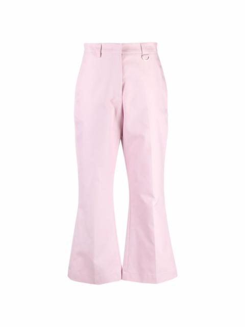 pressed-crease cotton tailored trousers