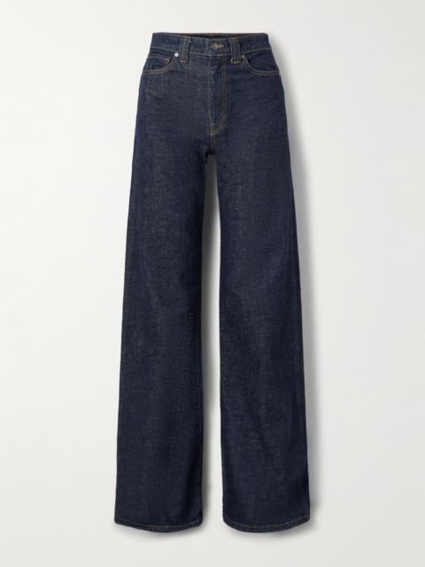 KHAITE Dane high-rise wide-leg jeans Dark denim