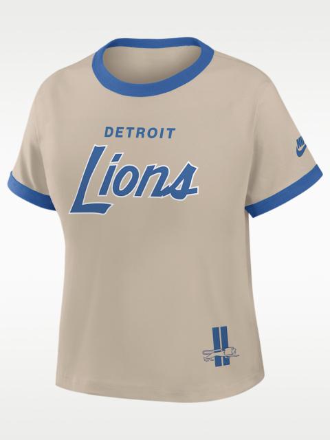 Nike Detroit Lions Rewind Ringer Mod Women's Nike NFL Cropped T-Shirt