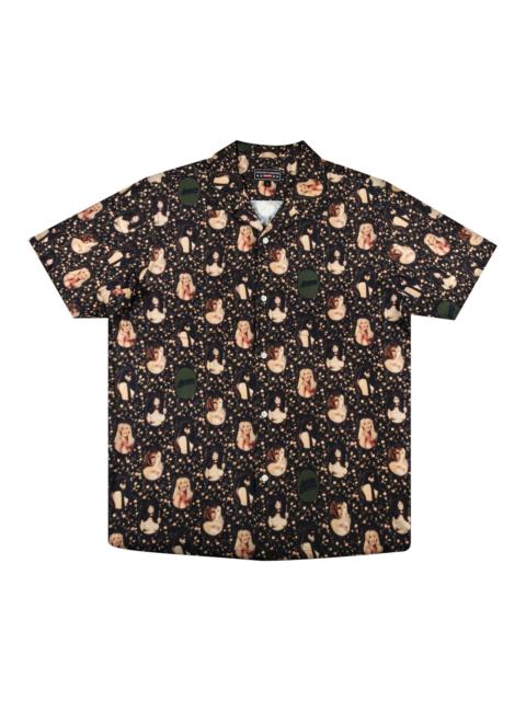 Supreme 대 x Hysteric Glamour Blurred 소녀 Rayon Short-Sleeve 셔츠 '블랙 이름 *