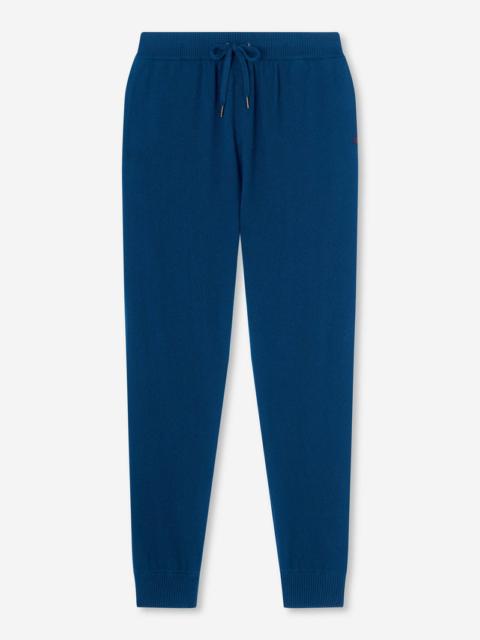 Derek Rose Men's Track Pants Finley Cashmere Ocean Blue