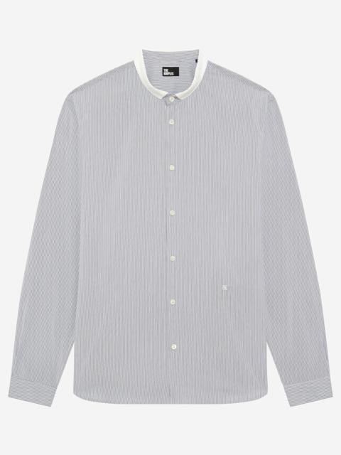 The Kooples LIGHT BLUE STRIPED SHIRT WITH OFFICER'S COLLAR