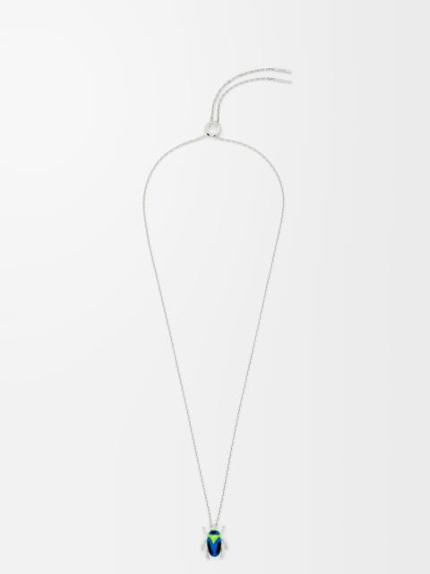 Loewe Scarabeo necklace in sterling silver, enamel and crystal