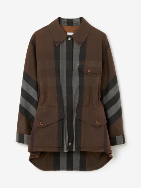 Check Cotton Blend Field Jacket