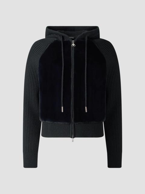 MOOSE KNUCKLES Women's Junction Wool Hooded Sweater - Black