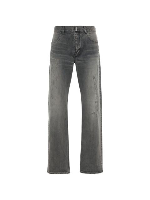 Givenchy logo-plaque distressed straight jeans