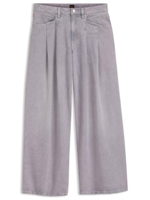 BOSS RELAXED-FIT JEANS WITH WIDE LEG